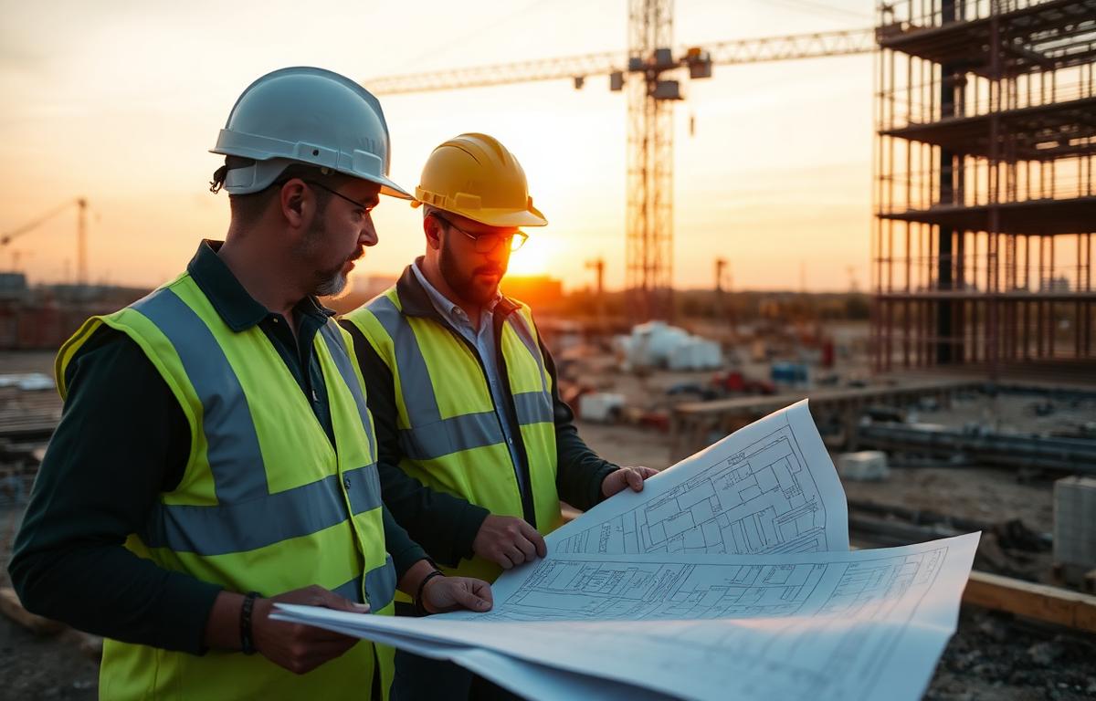 BlueStone engineers reviewing plans on site